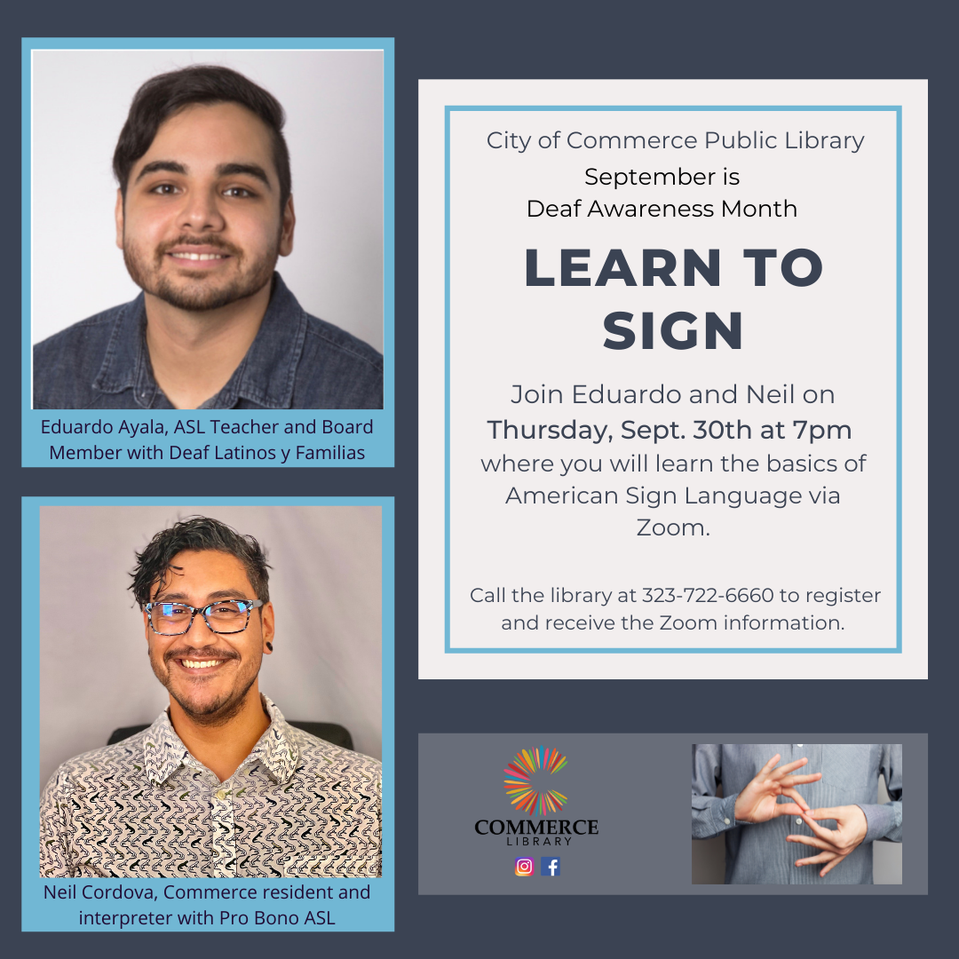 Flyer for American Sign Language Program